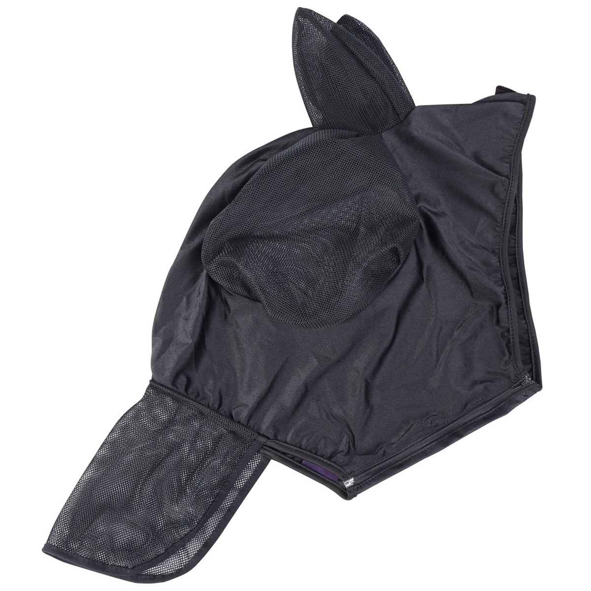 Harry's Horse - Vliegenmasker Skinfit - Met oren en Neusstuk - Zwart - S