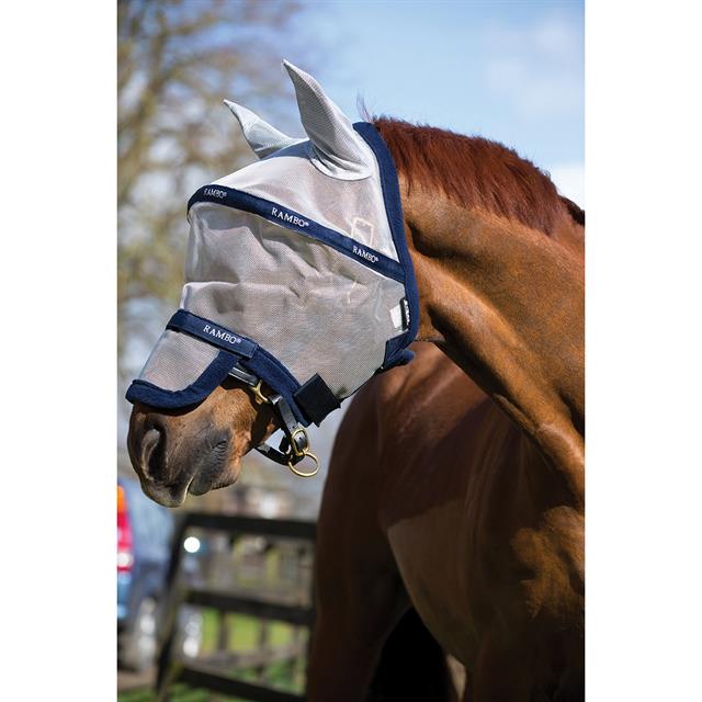 Vliegenmasker Horseware Rambo Plus Zilver-blauw