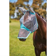 Vliegenmasker WeatherBeeta ComFiTec Deluxe Fine Mesh Met Oren & Neus Grijs-turquoise