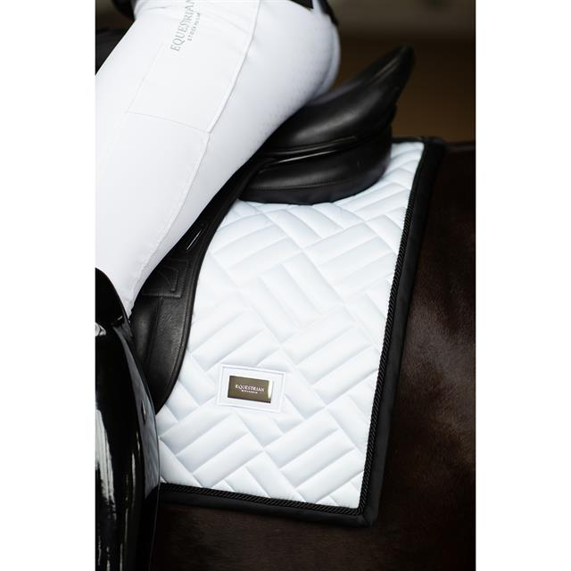 Zadeldek Equestrian Stockholm Modern White Black Edition Wit-zwart