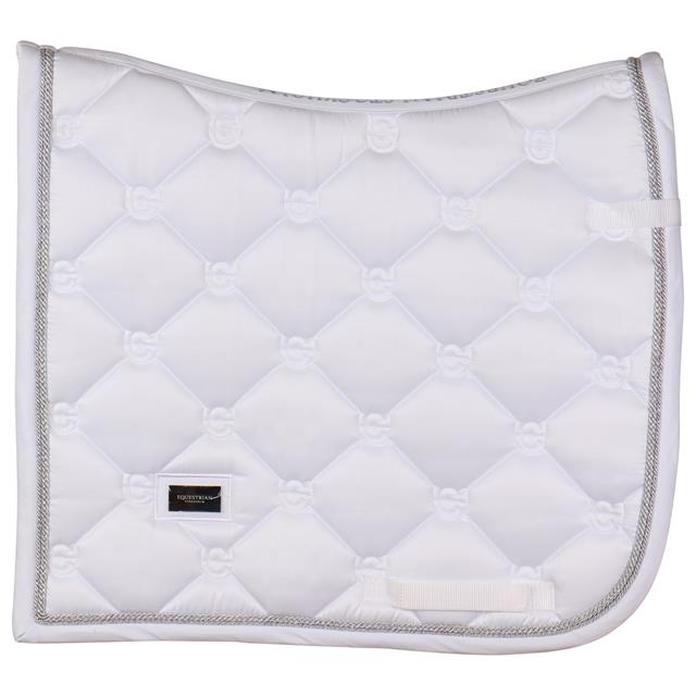 Zadeldek Equestrian Stockholm White Perfect Silver Wit-zilver
