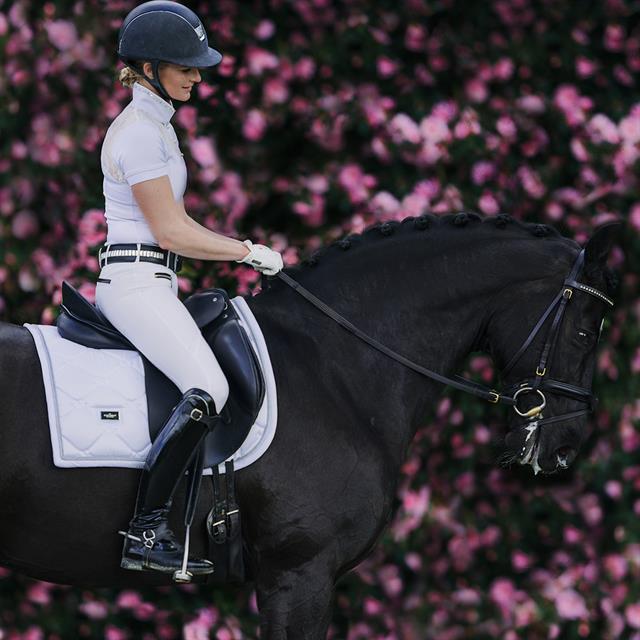 Zadeldek Equestrian Stockholm White Perfect Silver Wit-zilver