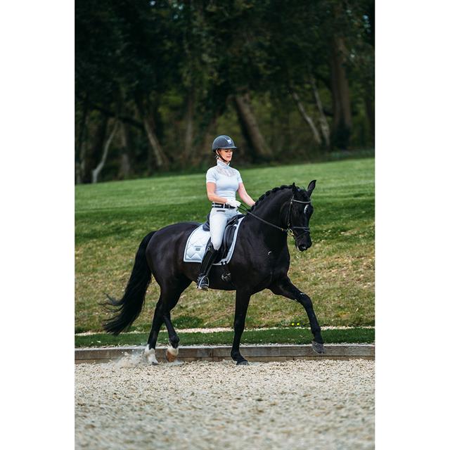 Zadeldek Equestrian Stockholm White Perfect Silver Wit-zilver