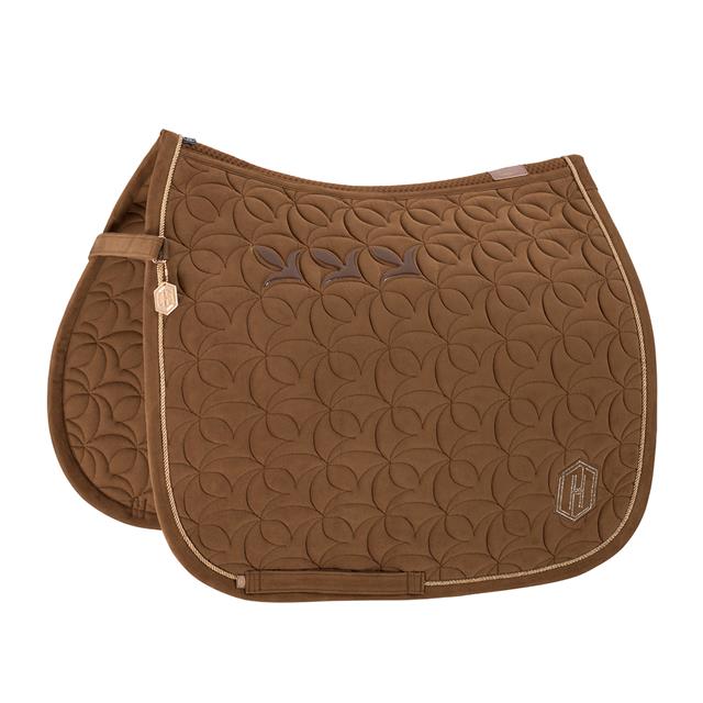 Zadeldek Eskadron Heritage Velours Emblem Dressuur Lichtbruin