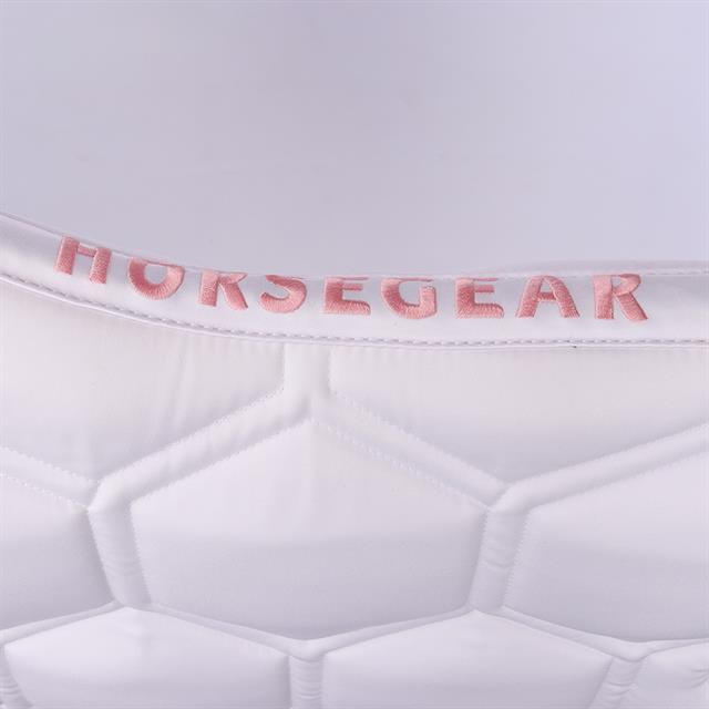 Zadeldek HORSEGEAR HGBrean Dressuur Wit-donkerroze
