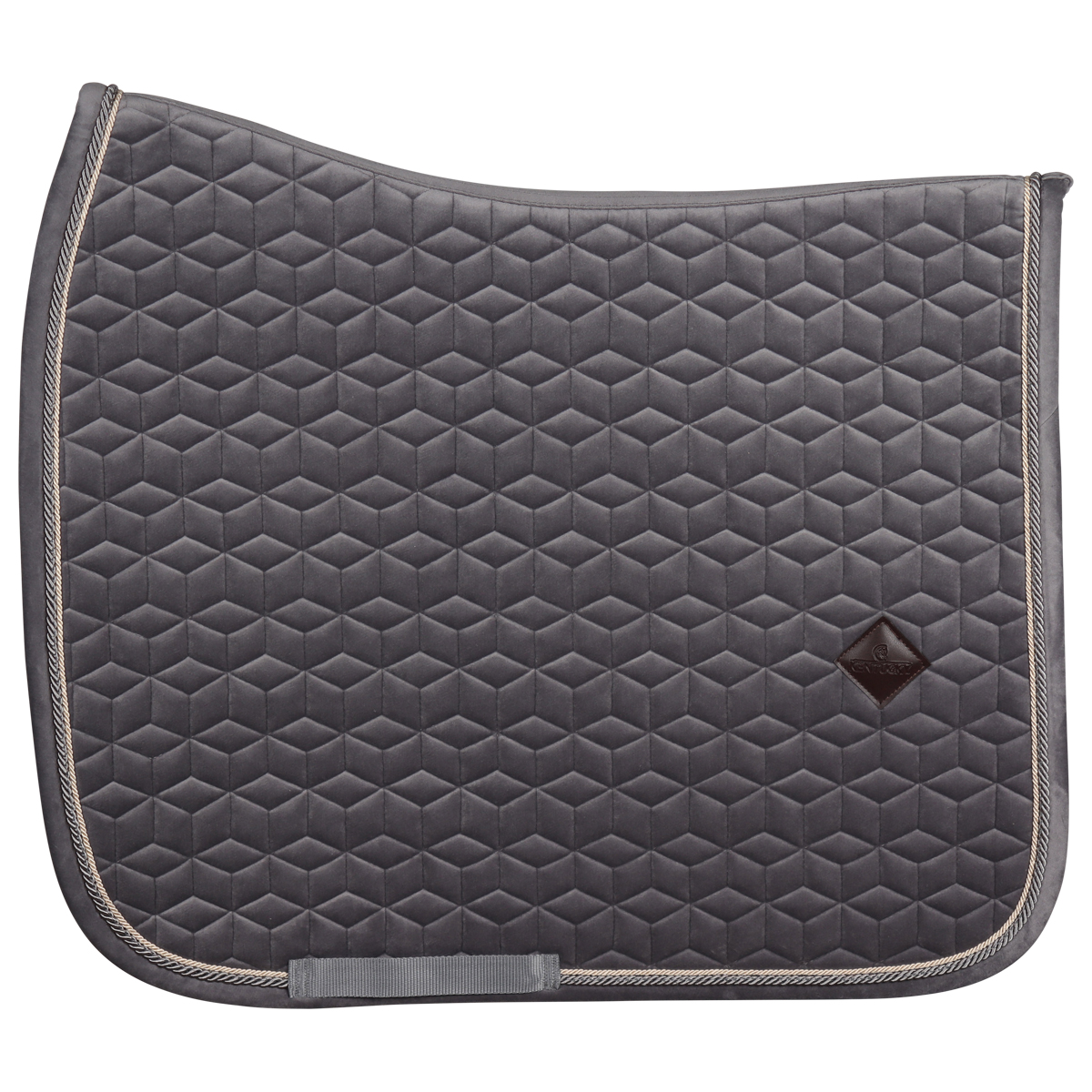 Zadeldek Kentucky Basic Velvet Grijs, DRESSUUR MIDDEL in grijs