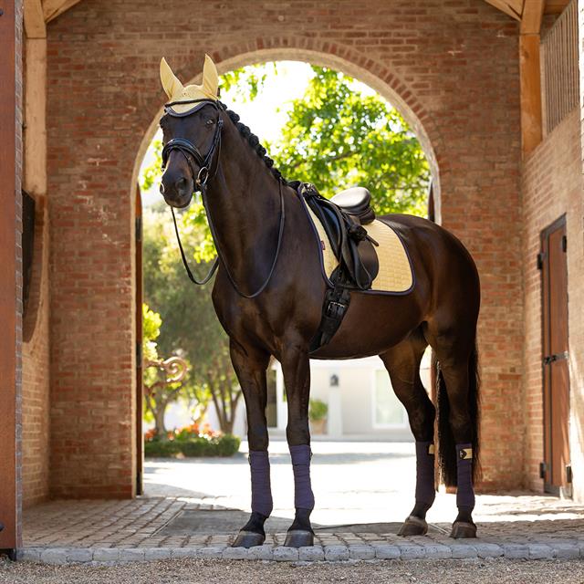 Zadeldek LeMieux Suède Dressage Square Lichtgeel