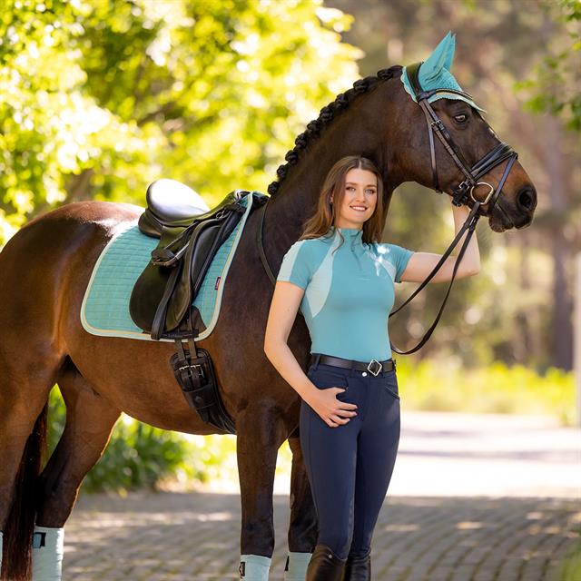 Zadeldek LeMieux Suède Dressage Square Turquoise