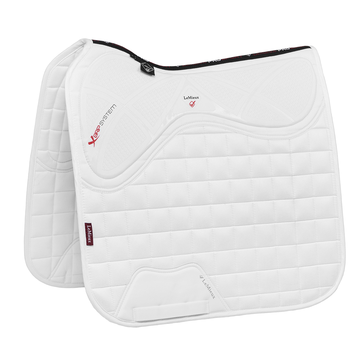 Zadeldek Lemieux X-grip Wit, Dressuur paard in wit