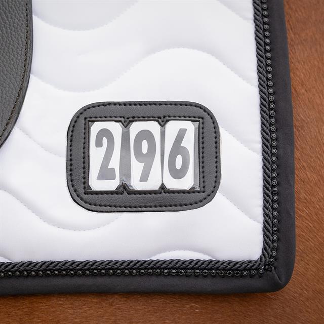 Zadeldek QHP Nummer Dressuur Wit-zwart