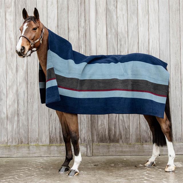 Zweetdeken Kentucky Heavy Fleece Square Stripes Donkerblauw-grijs