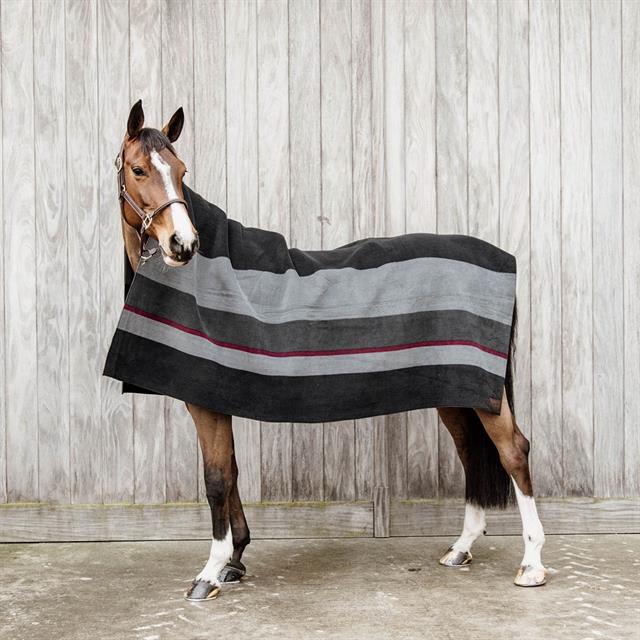 Zweetdeken Kentucky Heavy Fleece Square Stripes Zwart-grijs